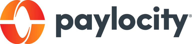 Paylocity logo with stylized orange and gray elements, representing the company’s cloud-based payroll and human capital management solutions.