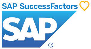 SAP SuccessFactors logo featuring the SAP blue square alongside modern gray text, representing cloud-based human capital management and talent management software solutions.