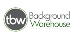 Background Warehouse logo featuring bold, modern typography with blue and gray elements, representing comprehensive background screening and employment verification services