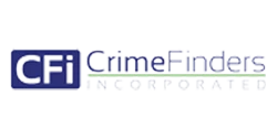 Crime Finders logo featuring bold lettering with a magnifying glass or investigative symbol, representing services focused on criminal background checks and public records research
