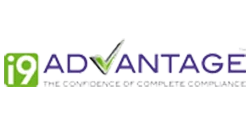 i9 Advantage logo featuring bold blue and orange text with a stylized checkmark, representing trusted employment eligibility verification and onboarding solutions.