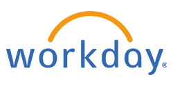 Workday logo featuring bold, modern blue typography with a clean design, representing cloud-based enterprise software for finance, human resources, and planning.